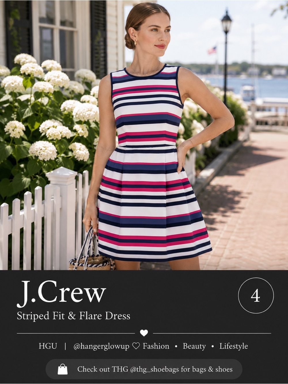 J.Crew Striped Fit & Flare Dress Size 4 Nautical Summer Sleeveless